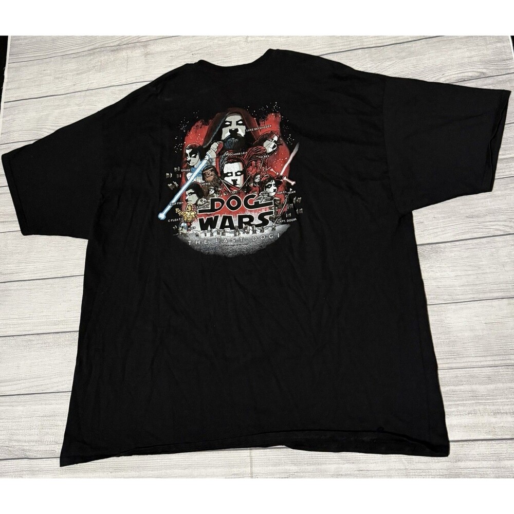 Big Dogs Star Wars Graphic T Shirt The Last Dogi Last Jedi Parody Size 4XL Black